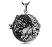 COLLIER DRAGON ET TIGRE, COLLIER TIGRE, COLLIER HOMME, COLLIER YIN YANG