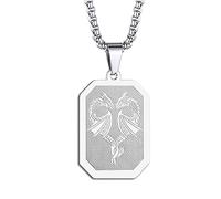 Collier dragon pour homme et femme - Pendentif en forme de dragon ailé - Chaîne unisexe - Médaillon gardien - Bijou occulte - Talisman - Amulette, Acier inoxydable, Sans pierre précieuse