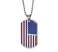 Collier drapeau américain USA Patriot pour homme, femme, adolescent, bijoux en acier inoxydable, carte de l'armée, motard, hip-hop, cadeau d'anniversaire tendance, cadeau d'anniversaire pour le 4