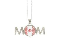 Collier drapeau national du Canada en mosaïque d'érable - Cadeau pour la fête des mères - Cadeau pour maman, grand-mère, M