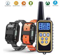 Collier dressage chien-800m collier d'entraînement à distance rechargeables et 100% imperméables, pour deux chiens