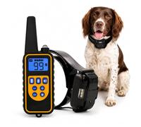 Collier Dressage Chien avec Télécommande avec Mode Vibration/Son/Choc Statique/Lumière, étanche et Rechargeable, Portée de 800 Mètres