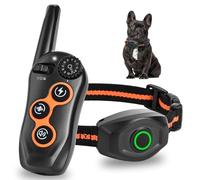 Collier Dressage Chien, Collier Anti aboiement avec Télécommande 3 Mode Choc Bip Vibreur, IPX7 Étanche, Collier Dressage Chien avec Télécommande Portée 600m, Caoutchouc en Option Rechargeable