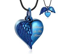 Collier d'urne de crémation en forme de coeur Bijoux de cendres pour femmes et hommes Pendentif en acier inoxydable Porte-cendres commémoratif