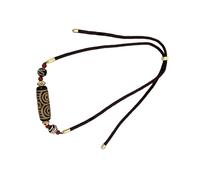 Collier Dzi en agate naturelle avec neuf yeux symbolisant le pouvoir ancien artisanat culturel ornement du cou pour un usage quotidien polyvalent accessoire spirituel, One Size, Comme décrit, Comme