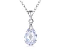 Collier Eau Drop Clear Blue Crystal Charm Pendants éblouissants Bijoux des femmes faites en Chine