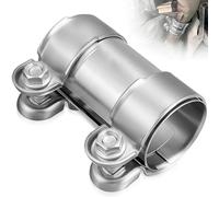 Collier Echappement Ø 55 mm x 125 mm, Manchon D'Échappement en Acier Inoxydable, Raccord Collier de Serrage Double, Connecteur de Tuyau Universel pour Accessoires Tuyaux de 55 mm Voiture Moto Camions
