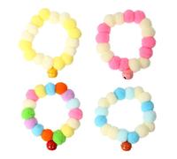 Collier élastique à Collier en Peluche 4pcs Cat pour Animaux de Compagnie Accessoire de Costumes Mignons pour Chats et Chatons pour Les fêtes et Habiller Le Design à Tricot Confortable