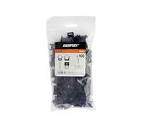 Collier électricien à embase | Collier plastique serrage | Attache de câble | Serre câble à embase | 100 Embases Simples Noires Pour Collier Largeur 9mm | Debflex | 706556