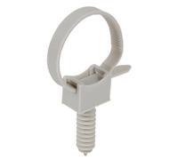 Collier électricien à embase | Collier plastique serrage | Attache de câble | Serre câble à embase | 20 Colliers avec embases et chevilles Gris | Debflex