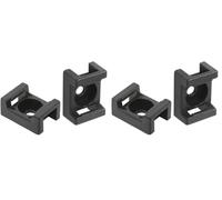 Collier électricien à embase | Collier plastique serrage | Attache de câble | Serre câble à embase | Sachet Avec Accroche De 10 Embases Simples Noires L 9mm | Debflex | 709568 (Lot de 2)