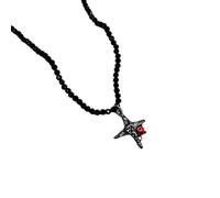 Collier élégant à thème foncé avec pendentif en cristal noir mettant en valeur le cœur et le papillon pour femme