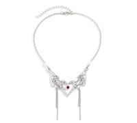 Collier élégant avec pendentif en forme de cœur - Chaîne de clavicule délicate - Chaîne tendance scintillante pour un usage quotidien, rendez-vous, fête, collier avec pendentif en forme de cœur