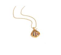 Collier élégant avec pendentif en ormeau et boucles d ' oreilles avec accent de coquille d ' étoile de mer, bijoux de cou en acier inoxydable pour femmes et filles, bijoux de vacances à la plage