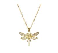 Collier élégant de Libellule en Diamant à la Mode Chaîne de clavicule en Acier Inoxydable de dîner Polyvalente