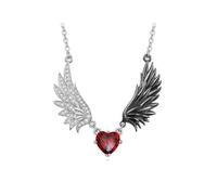 Collier élégant en alliage avec ailes d ' ange du diable et breloque d ' amour, parfait pour les tenues gothiques punk Collier tendance avec pendentif aile punk gothique avec breloque tête de mort,
