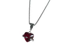 Collier élégant en alliage en forme de cœur avec chaîne de 45 cm pour | Élégant collier avec pendentif en forme de cœur rouge pour un usage quotidien et comme cadeau, adapté pour les tenues