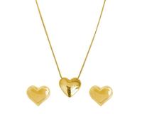 Collier élégant en forme de cœur et boucles d'oreilles - Collier délicat avec pendentif en forme de cœur - Clous d'oreilles assortis - Convient aux personnes ayant un goût unique, taille unique, Comme