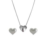 Collier élégant en forme de cœur et boucles d'oreilles - Collier délicat avec pendentif en forme de cœur - Clous d'oreilles assortis - Convient aux personnes ayant un goût unique, taille unique, Comme