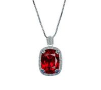 Collier élégant fabriqué à la main avec pendentif imitation rubis avec pierre précieuse bleu roi pour femme pour gala événements