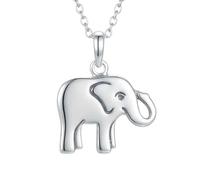 Collier éléphant en argent sterling 925. Animal totem | LK_NLC_03134 | charm. petite realistic tree charm. autumn pendant. forest hiker camper gift with 18 inch chain silver