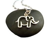 Collier éléphant en argent sterling 925, pendentif animal spirituel découpé, breloque, âme puissante, porte-bonheur, talisman, bijoux, cadeau de méditation | avec chaîne de 45 cm | plaqué argent |