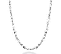 Collier en Acier Inoxydable avec Corde Tressée pour Homme ou Femme - Argent ou Or - 2mm/3mm/4mm/6mm de Largeur - 45-55cm de Longueur - Avec Boîte à Bijoux, Varios Tamaños, Acier inoxydable, Pas de