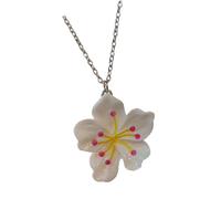 Collier en acier inoxydable avec pendentif en forme de fleur avec chaîne de 41 à 50 cm, pièce de superposition florale pour un look social, bijoux à pendentif floral, collier à cinq pétales, chaîne en