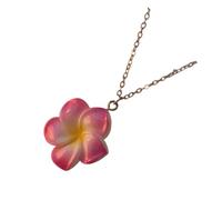 Collier en acier inoxydable avec pendentif en forme de fleur avec chaîne de 41 à 50 cm, pièce de superposition florale pour un look social, collier à cinq pétales, chaîne en acier inoxydable
