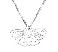 Collier en acier inoxydable avec pendentif papillon en forme de croissant de lune sur papillon, 2.1*3.6, Acier inoxydable, Pas de gemme
