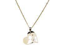 Collier en acier inoxydable Baby Heart Baby Mom Femmes couleur or Fleur d’enfant collier familial Chaîne de col Cadeau pour la fête des mères