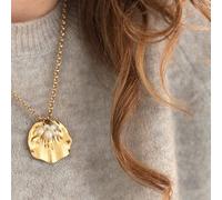 Collier en acier inoxydable doré et pierres et perles d'eau douce edwige blanc