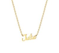 Collier en acier inoxydable plaqué or 18 carats avec nom personnalisé pour femmes et filles, 7 cm, Métal, Pas de pierre précieuse