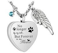 Collier en acier inoxydable robuste en forme d'aile de cœur pour cendres ou parfums, bijoux commémoratifs pour amoureux et animaux de compagnie, As show, Métal