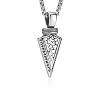 Collier en acier viking avec pendentif en forme de lance - 60 cm