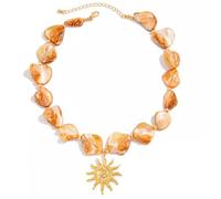 Collier en alliage à motifs de fleurs de soleil à la mode avec des bijoux de finition haute brillance pour un événement de soirée ou des accessoires de tous les jours Bijoux cadeaux de fleur de soleil