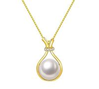 Collier en alliage avec pendentif en forme de goutte de perle et ornements en zircon, taille unique