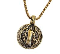 Collier en alliage d'inspiration rétro pour homme - Double face - Symbole d'exorcisme - Confortable à porter - Cadeau religieux, taille unique, Comme décrit, Comme décrit.