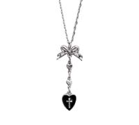 Collier en alliage robuste avec nœud élégant en forme de cœur, accessoire de bijoux unisexe polyvalent, ornement en forme de cœur entrelacé, bijoux cadeaux, One Size, Comme décrit, Comme décrit.