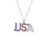 Collier en alliage sur le thème de la couleur du drapeau orné d ' une chaîne de clavicule en diamants brillants, parfait pour les cadeaux et une utilisation personnelle Collier en pierre en alliage