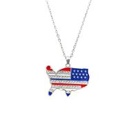 Collier en alliage sur le thème de la couleur du drapeau orné d ' une chaîne de clavicule en diamants brillants, parfait pour les cadeaux et une utilisation personnelle Collier en pierre en alliage