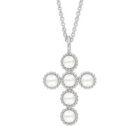 Collier en argent 925 Glory Croix avec perles de coquillage