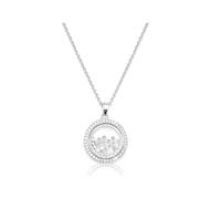 Collier en argent avec cristaux Austrian MGJ™ - Livré avec un coffret cadeau blanc, un sac et une carte de Noël - Bijou hypoallergénique pour elle - Motif arbre de vie, pleine lune ou papillon