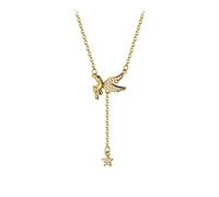 Collier en Argent, Collier de Dame Ange avec des Glands des Ailes en Diamant