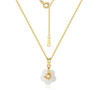 Collier en argent et jade, pendentif en jade, collier en argent sterling avec pendentif en jade naturel for femme, collier tendance en or 22 carats, collier ras du cou à breloque infini, bijoux for fe