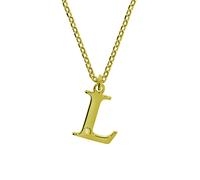 Collier en argent massif 925/- plaqué or lettre L 1 diamant. 0,008ct. V