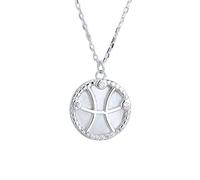 Collier En Argent pour Femme avec Pendentif En Forme De Pièce De Monnaie Représentant Les Douze Constellations et Zircons Incrustés, Chaîne Délicate En Argent Sterling 925, Bijoux pour Femme, C
