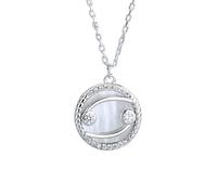 Collier En Argent pour Femme avec Pendentif En Forme De Pièce De Monnaie Représentant Les Douze Constellations, Incrusté De Zircons, Chaîne Délicate En Argent Sterling 925, Bijoux pour Femme, C