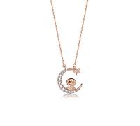 Collier en argent pour femme, Collier Horoscope du Zodiaque en Argent Sterling S925 Étoile Lune Zircon Signes Constellation Chaîne Ras Cou Tendance Délicat Cadeau Bijoux for Ses Filles Couples