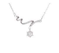 Collier en argent S925 avec chaîne en moissanite et vague sonore, taille unique